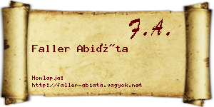 Faller Abiáta névjegykártya